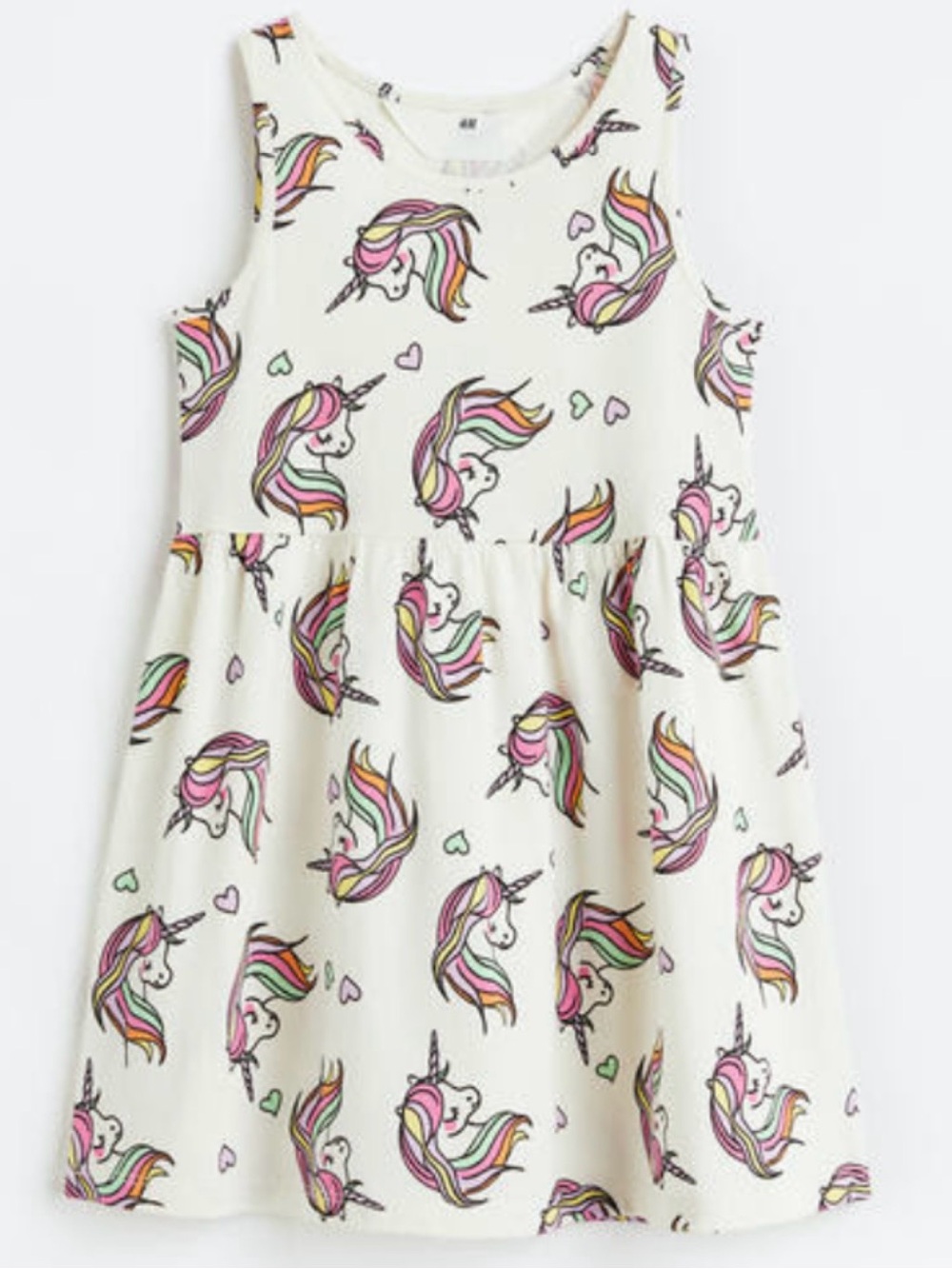 H&M | Unicorn Print Cotton Tank Dress - White (8/10)